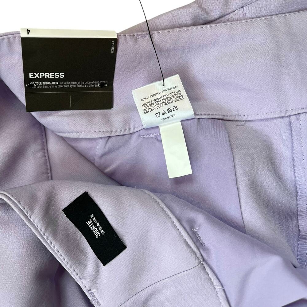 Express Lilac Super High Rise Shortie Shorts Womens Size 4 NWT Purple - Picture 7 of 9
